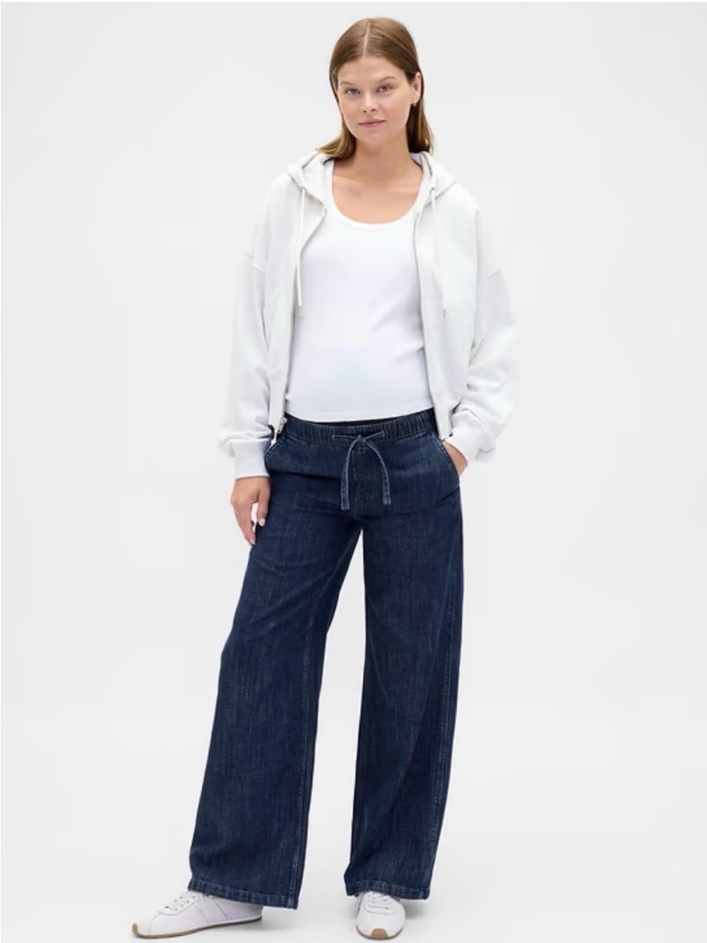 Maternity Full Panel Easy Wide-Leg Jeans